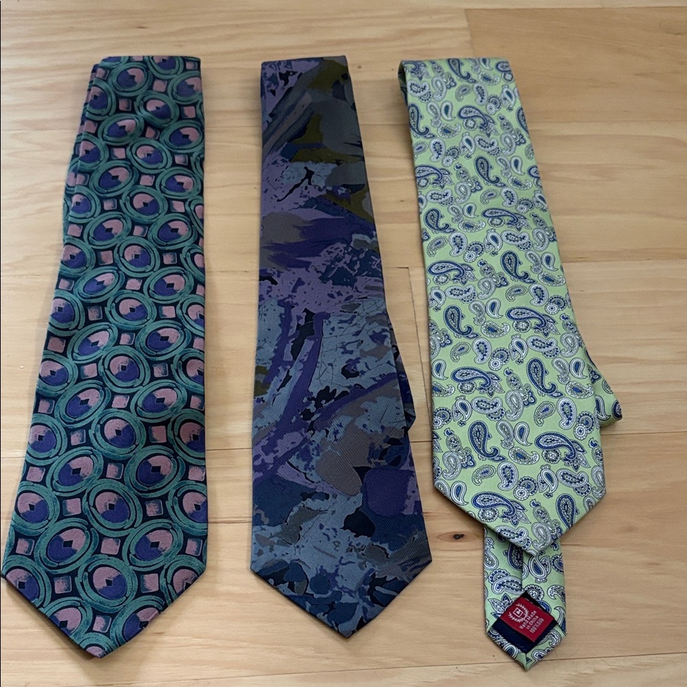Chaps Men's Tie Set - Green, Purple, Yellow